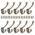 Vintage Bronze Coat Hooks Set of 10, product photo 1