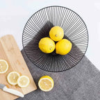 Metal Wire Fruit Bowl, Modern Countertop Basket for Fruit, Bread and Snacks, Black or White