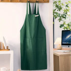 Linen Cotton Apron, Simple Kitchen Apron for Cooking, Baking, Gardening and Crafts, Forest Green, Dark Teal, Mint Green or Light Blue