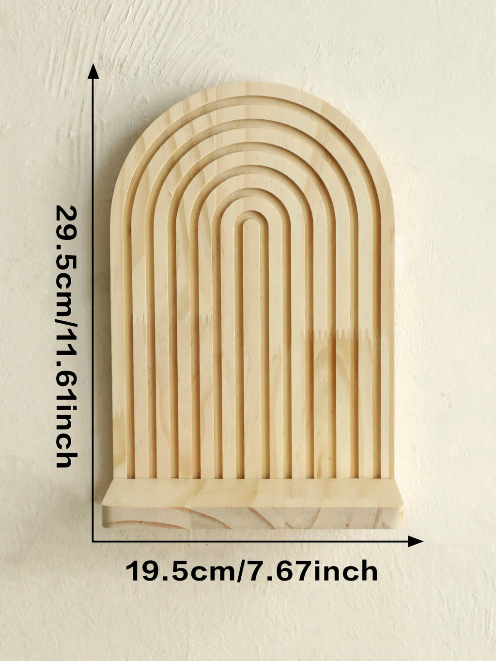Boho Wooden Wall Shelf, Geometric Arch Floating Shelf for Plants, Books and Decor, Single or Set of 2