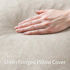 Fringed Linen Pillow Cover, product photo 1