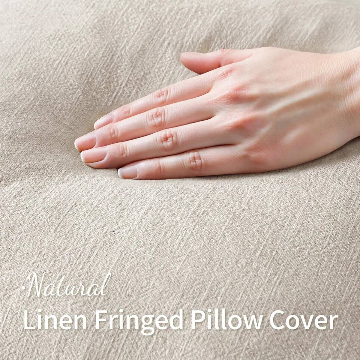 Fringed Linen Pillow Cover, product photo 1