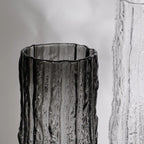 Glacier Glass Vase, Textured Flower Vase for Roses and Fresh Bouquets, Clear or Black