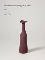 Small Ceramic Vase in Muted Tones, Nordic Bud Vase for Dried Flowers and Shelf Decor, Mustard, Plum, Grey Blue or White