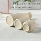 Boho Ceramic Vase Set of 3, Farmhouse Vases for Shelf, Mantel and Dining Table, Beige or White