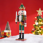 Wooden Nutcracker Soldier, 30 cm Christmas Figurine for Mantel, Shelf and Table, Three Styles
