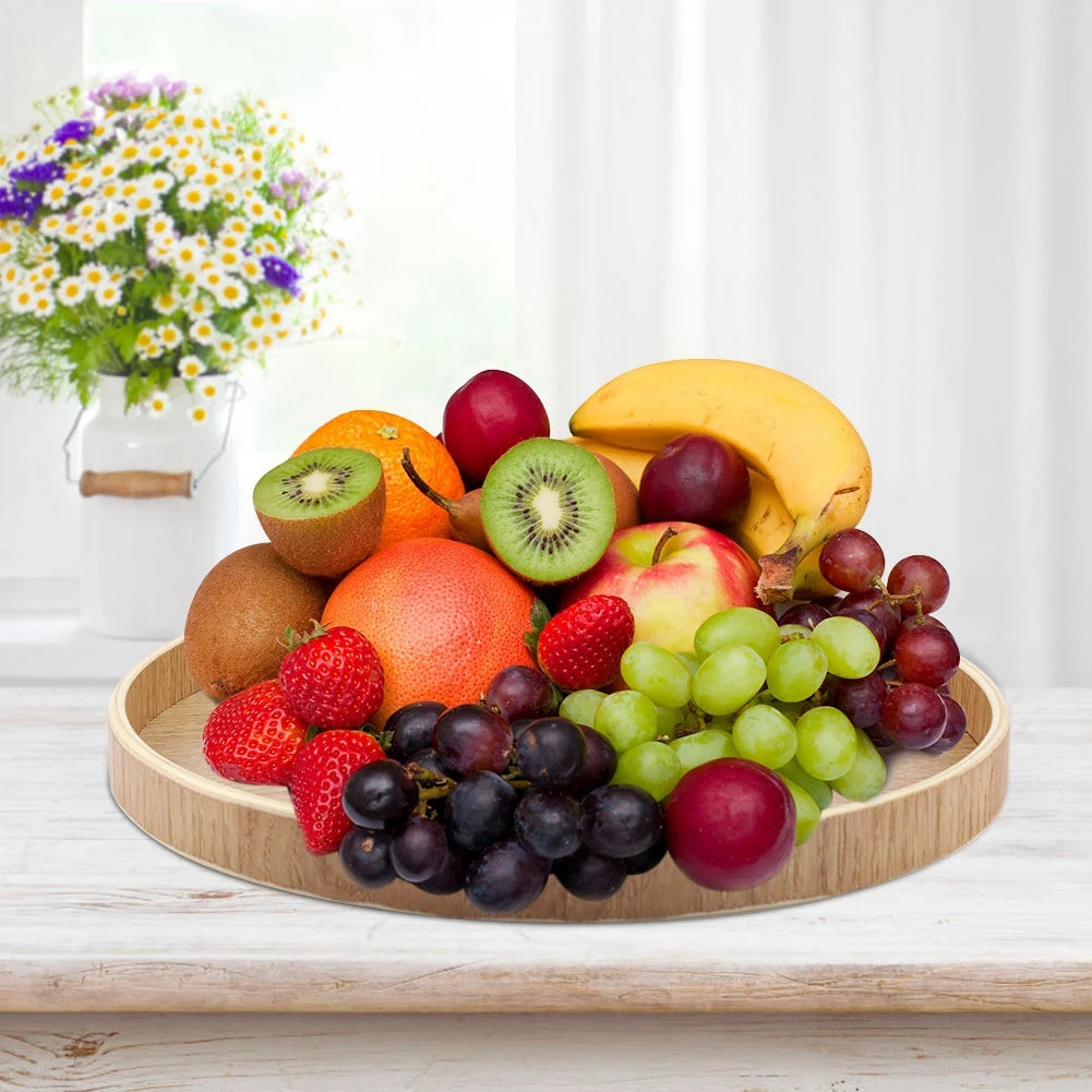 Round Wooden Serving Tray, product photo 2