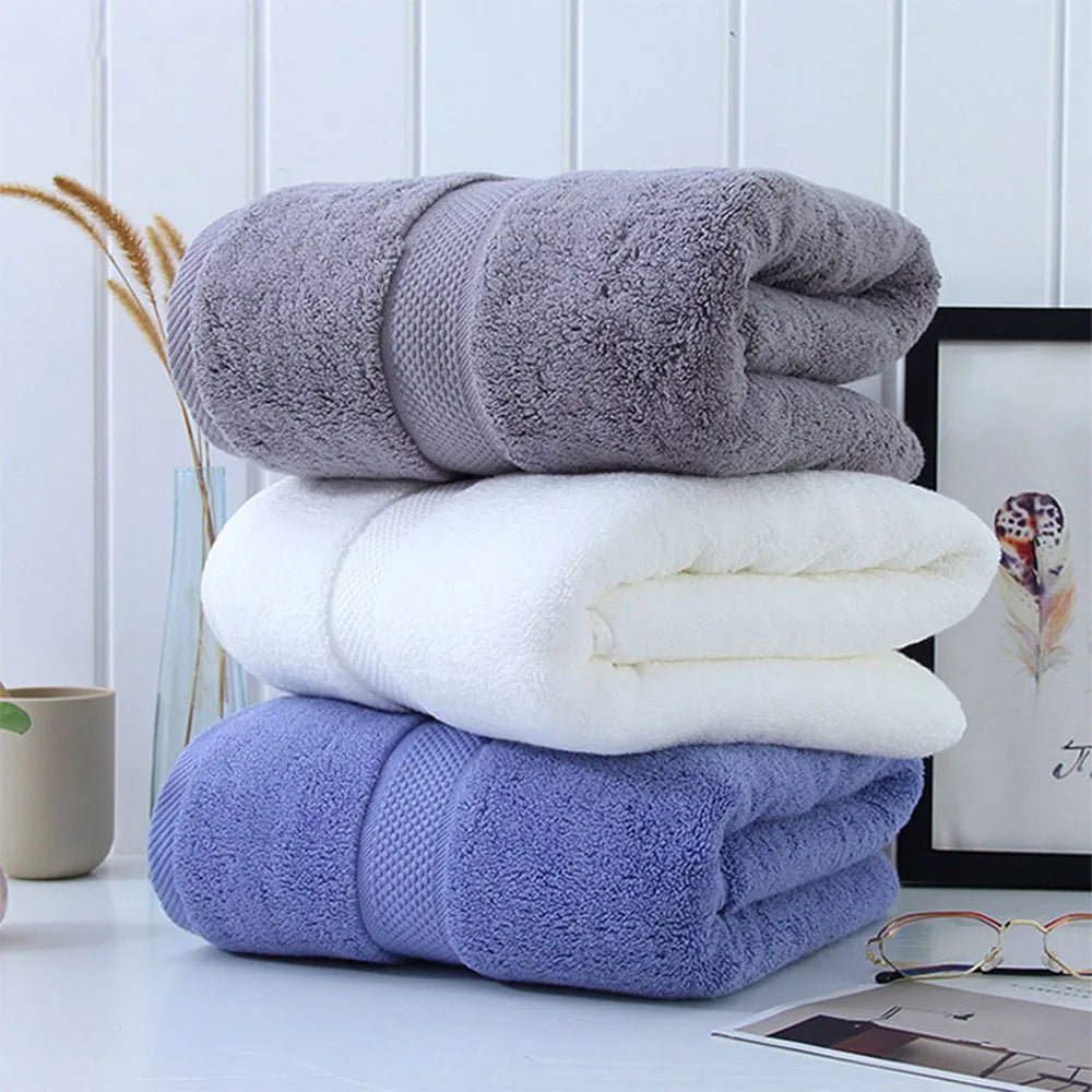 Cotton Hand Towels, Soft Absorbent Face and Hand Towels for Bathroom and Guest Bath, 34 x 75 cm, White, Blue or Dark Grey