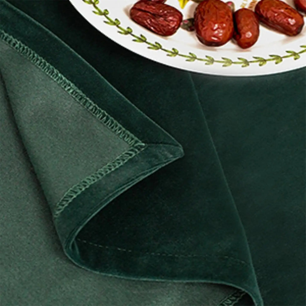 Green Velvet Christmas Tablecloth, Rectangular Holiday Table Cover for Dining Table and Parties, Four Sizes