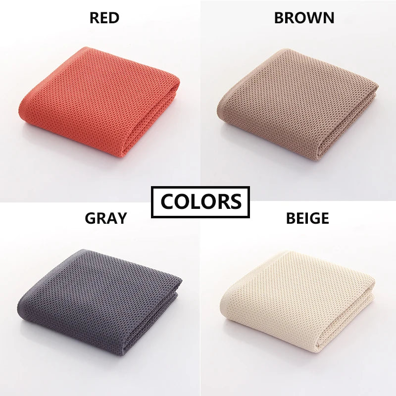 Waffle Weave Cotton Bath Towel, Soft Absorbent Honeycomb Towel for Bath and Spa, 70 x 140 cm, Beige, Dark Grey, Brown or Red