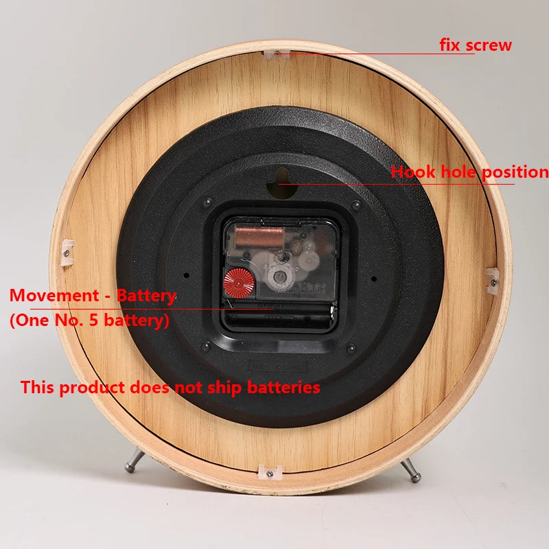 Wooden Table Clock, Silent Desk and Shelf Clock for Living Room and Bedroom, Four Styles
