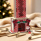 Wooden advent calendar with Santa chimney
