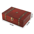 Vintage Wooden Storage Box with Lid and Latch, Keepsake Box for Jewelry, Letters and Small Items