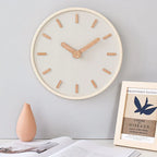 Minimalist Wooden Wall Clock, Silent Japanese-Style Clock for Living Room, Bedroom and Kitchen, Beige or White