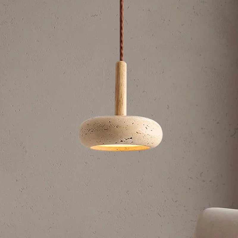 Travertine Disc Pendant Light, product photo 2