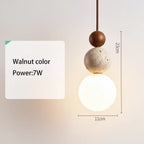 Travertine and Glass Bead Pendant Light, product photo 3