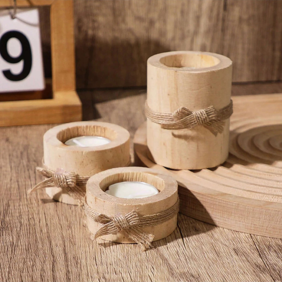 Wooden Tea Light Holders, product photo 2