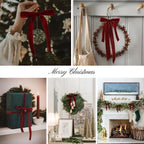 Burgundy Christmas Bows Set of 12, Tree Bows for Wreaths, Garlands and Gift Wrapping