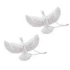 White Dove Christmas Ornaments Set of 2, Bird Tree Decorations for Christmas Tree and Wreaths