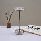 Cordless Aluminum Table Lamp, Rechargeable Touch Dimming Light for Restaurants, Cafés, Bedside and Bulk Wholesale Orders, Silver