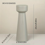 Cylinder Ceramic Candle Holders, Concrete-Look Pillar Candle Stands for Table and Mantel, Cream or Grey, 20 or 25 cm