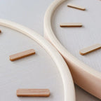 Minimalist Wooden Wall Clock, Silent Japanese-Style Clock for Living Room, Bedroom and Kitchen, Beige or White