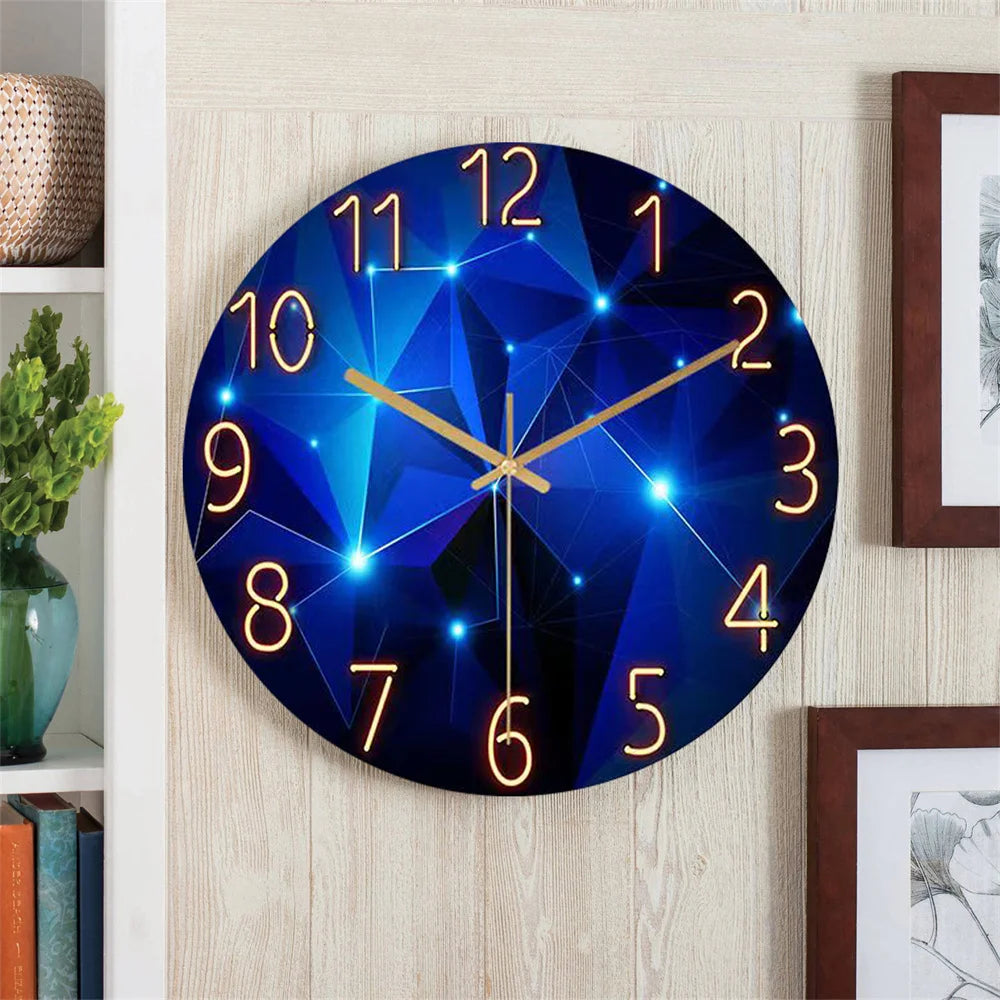 Dark Blue Glass Wall Clock, product photo 3