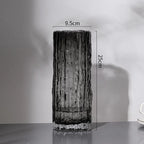 Glacier Glass Vase, Textured Flower Vase for Roses and Fresh Bouquets, Clear or Black