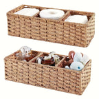Paper Rope Storage Box, Woven Toilet Tank Top Basket for Tissues, Cosmetics and Toiletries, Natural