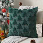 Knitted Christmas Tree Pillow Cover, Holiday Throw Pillow Case for Sofa and Bed, Green, Red or White