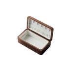 Wooden Jewelry Box, Two-Layer Jewelry Case for Rings, Earrings and Necklaces, Beige or Grey Lining