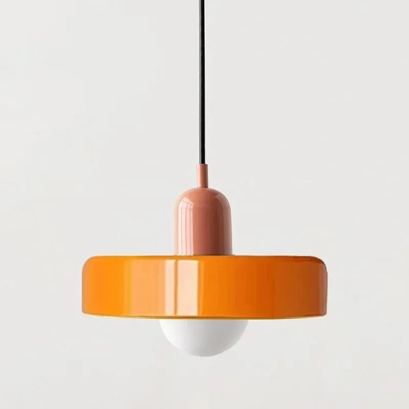 Colored Glass Disc Pendant Light, product photo 5