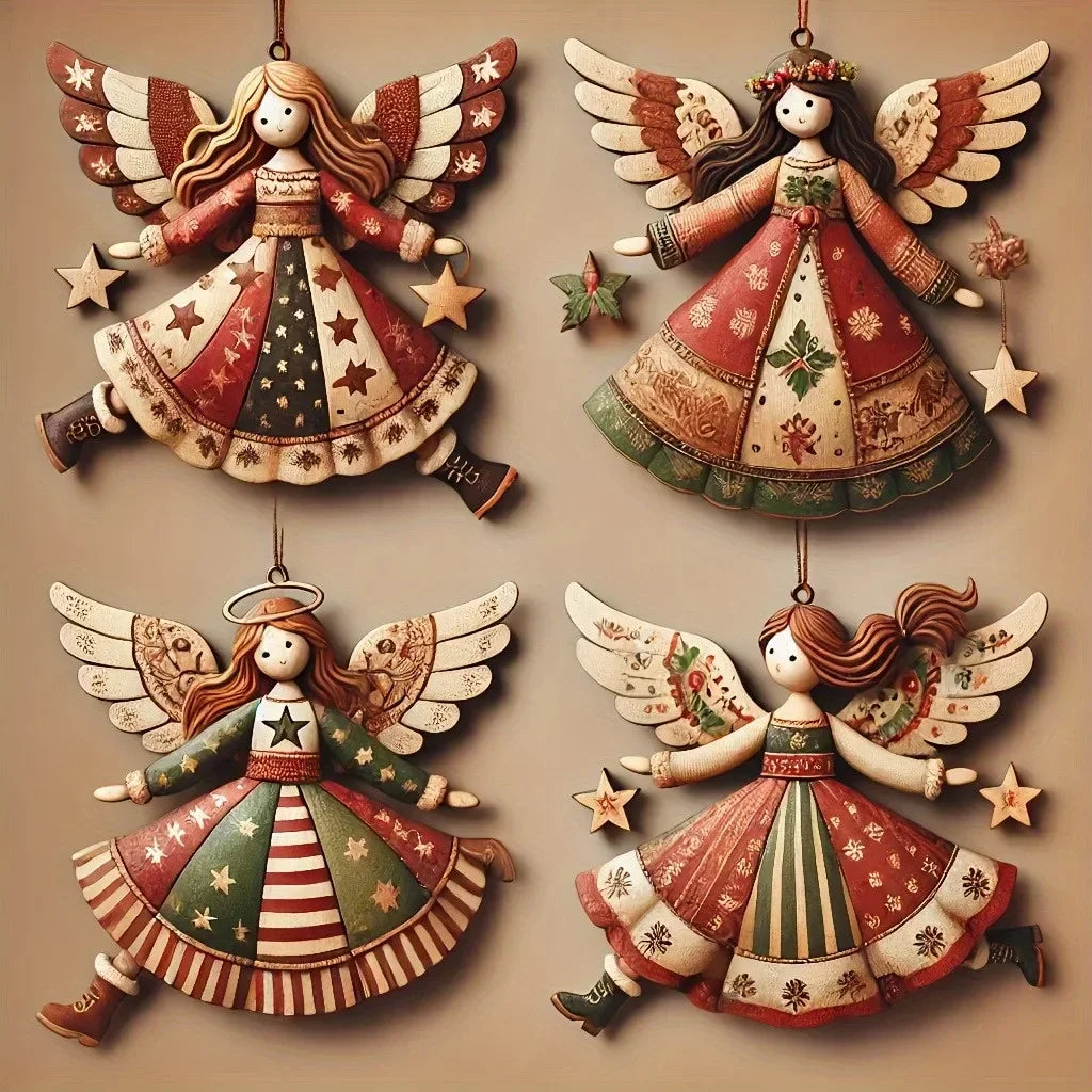 Vintage angel ornaments, set of 4