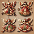 Vintage angel ornaments, set of 4