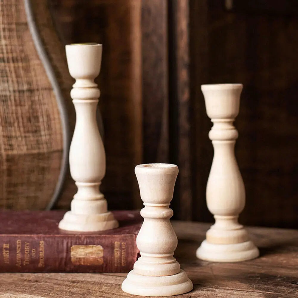 Turned Wooden Candlesticks, product photo 3