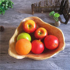 Handmade Wooden Fruit Bowl, Natural Wood Serving Bowl for Bread, Fruit and Snacks, Three Sizes