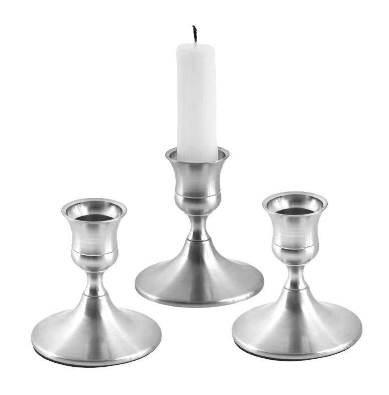 Metal taper candlestick set of 3