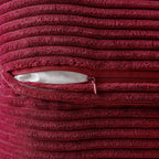 Corduroy Christmas Pillow Cover, Soft Throw Pillow Case for Sofa and Bed, Dark Red, Green or Beige