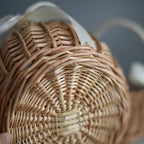 Wicker Basket with White Handle and Bow, product photo 3
