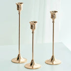 Metal taper candlestick set of 3