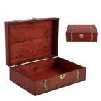 Vintage Wooden Storage Box with Lid and Latch, Keepsake Box for Jewelry, Letters and Small Items