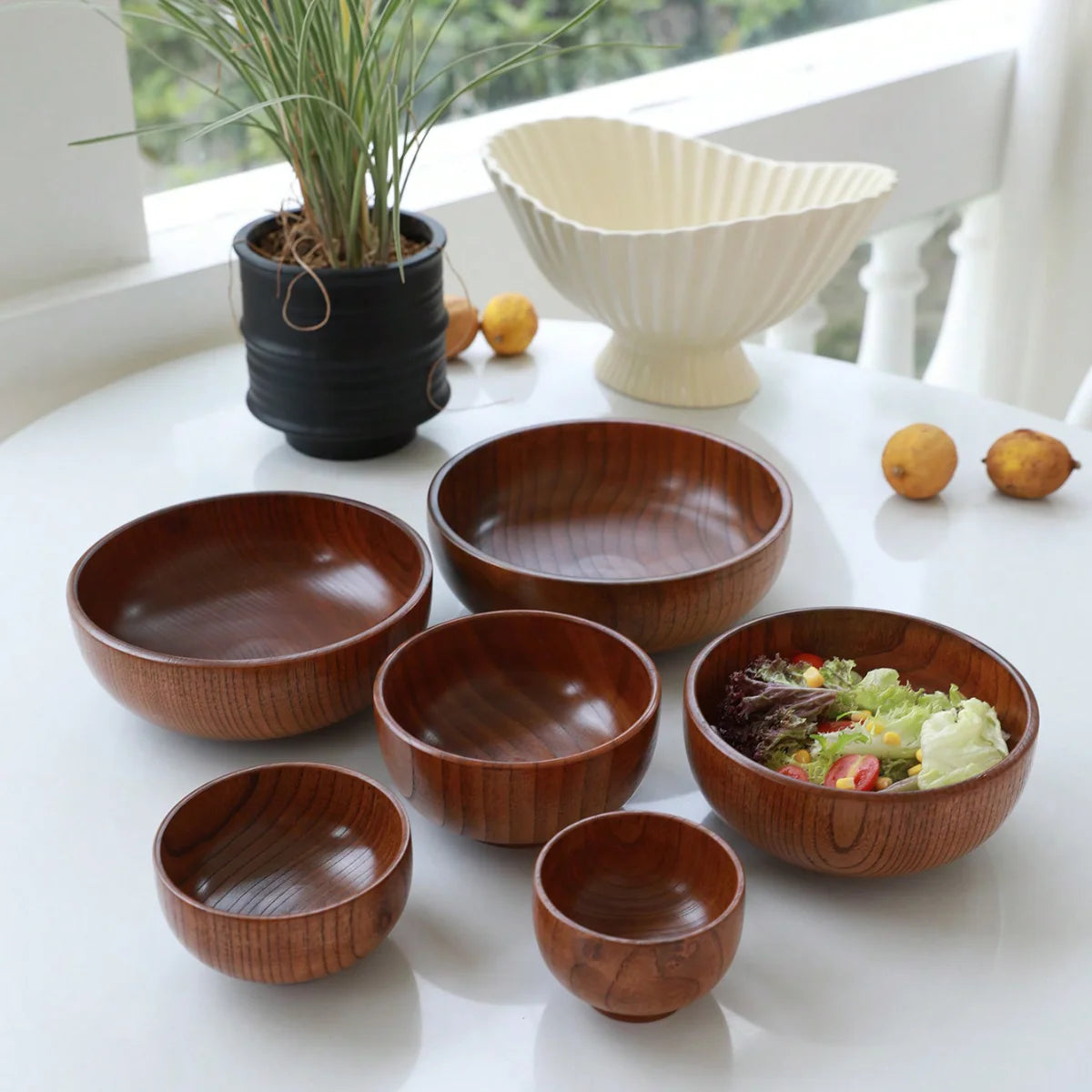 Stackable Solid Wood Bowl, product photo 5