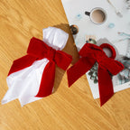 Bow Napkin Rings Set of 6, Christmas Napkin Holders for Holiday Dinner and Wedding Tables, Burgundy, Red or Green
