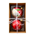 Painted Christmas Balls Set of 2, 8 cm Christmas Tree Ornaments, Four Designs