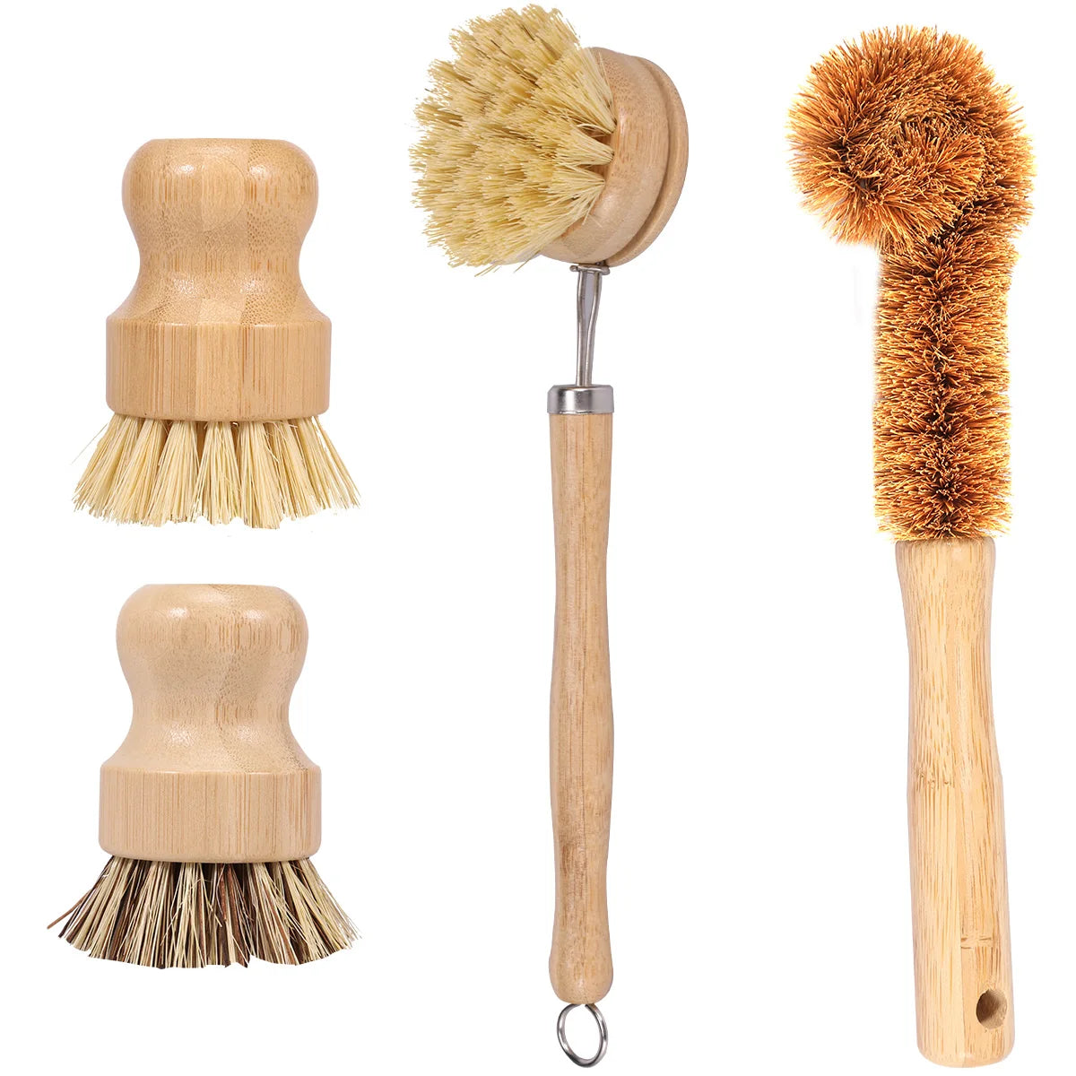 Bamboo Dish Brush Set of 4, product photo 3