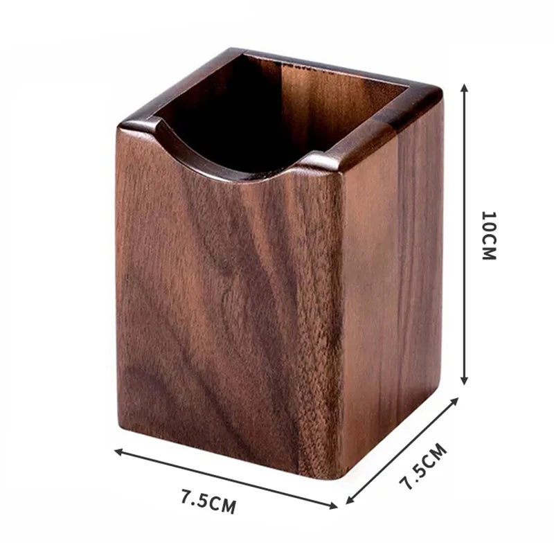 Wooden Pen Holder, Desk Organizer Cup for Pens, Brushes and Office Supplies