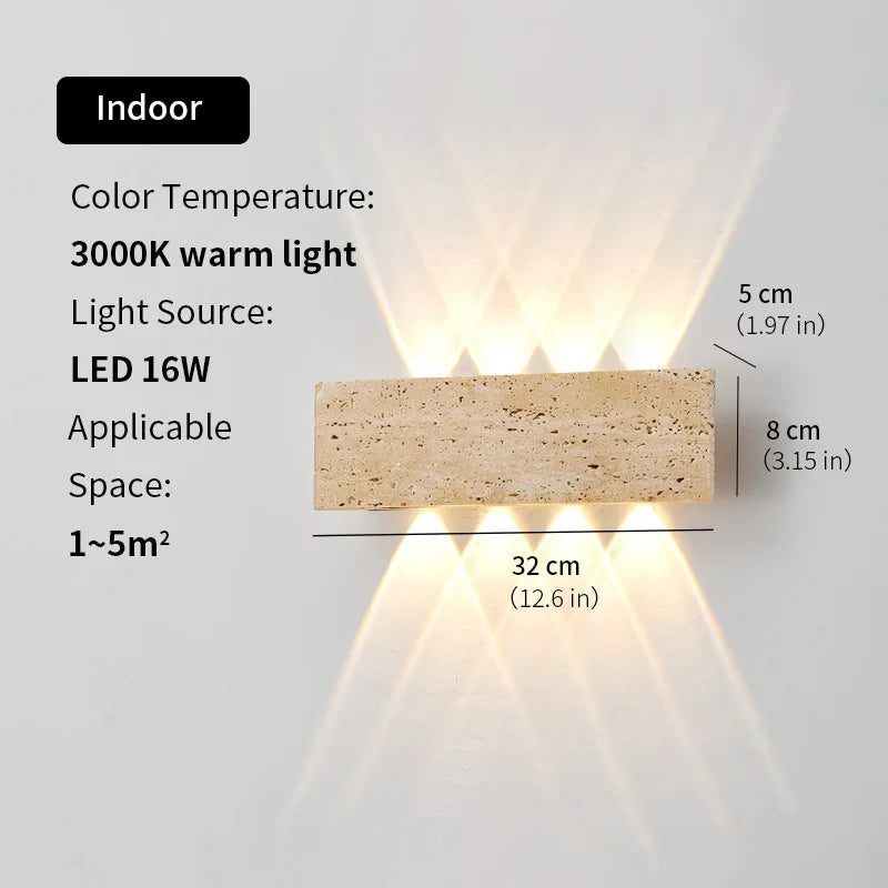 Travertine Stone Wall Light, product photo 6