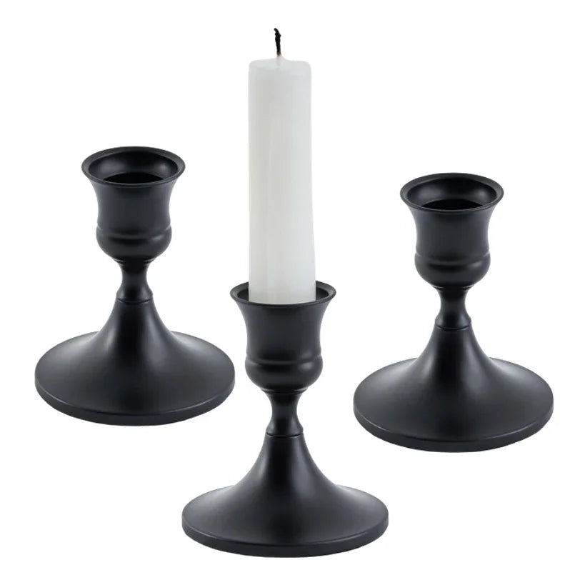 Metal taper candlestick set of 3