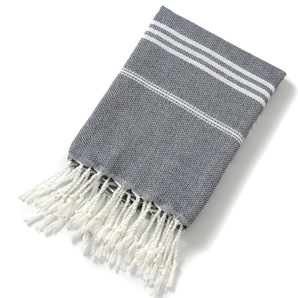 Turkish-Style Towel with Tassels, product photo