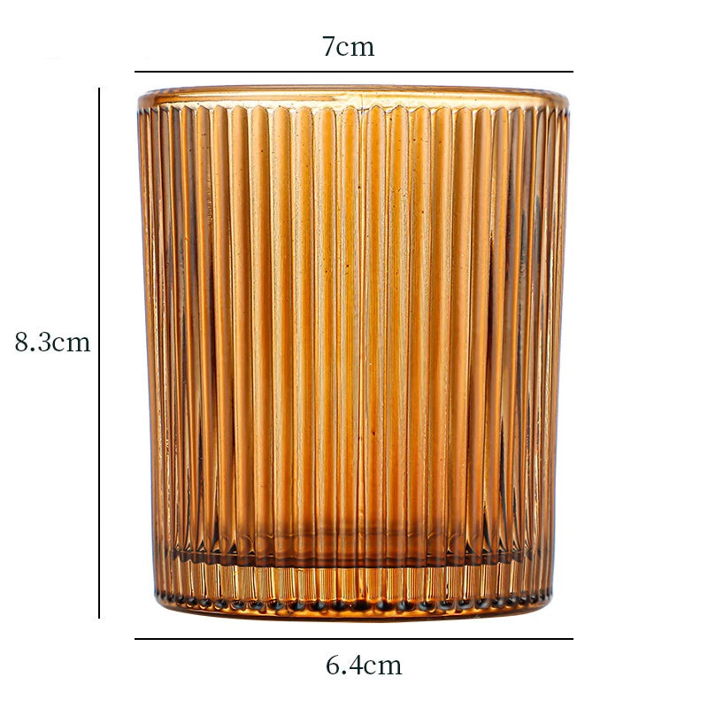 Glass Tealight Holder, Windproof Candle Cup for Dining Table and Windowsill, Amber or Green